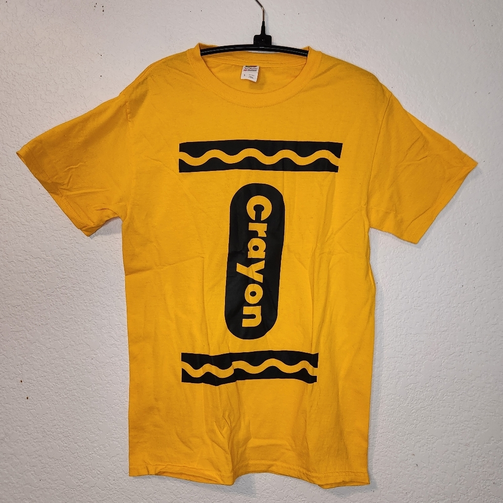 Fruit of the Loom‎ Yellow Crayon Cotton T-Shirt, Size S
